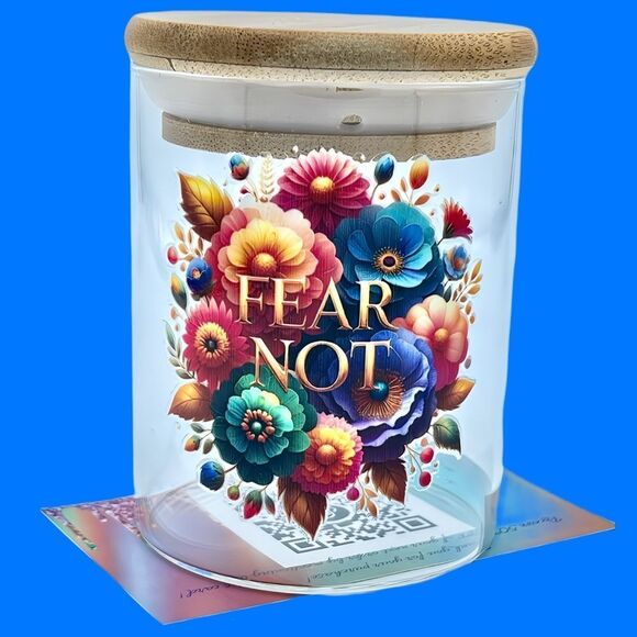 NWT NIB FAITH BASED QUOTES BAMBOO LID W/SEAL GLASS JARS PERFECT FOR GIFT GIVING! - Picture 3 of 15